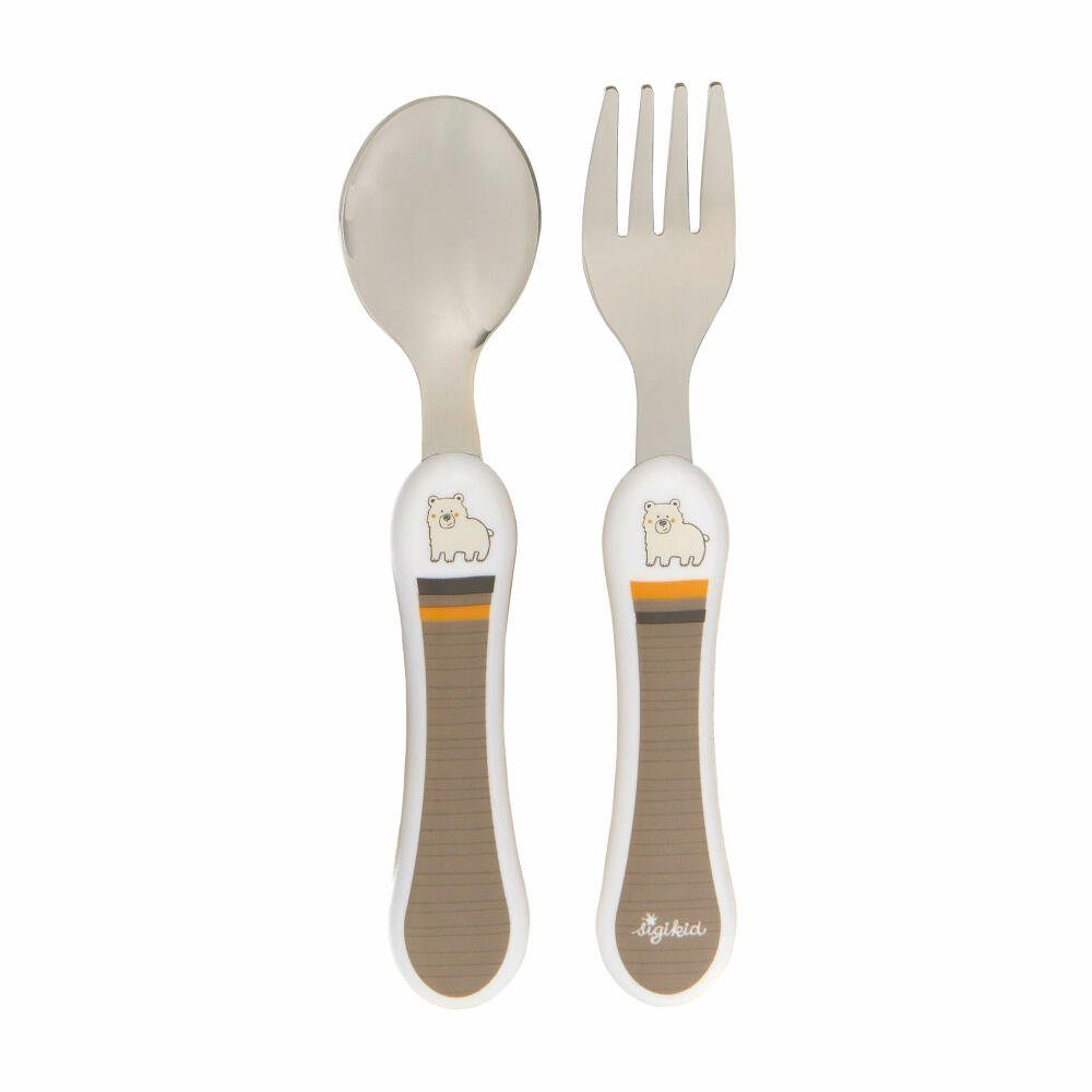 Sigikid Kinderbesteck Honi Boni Bär 2-tlg. (2-tlg), Edelstahl, Kindgerechte Form