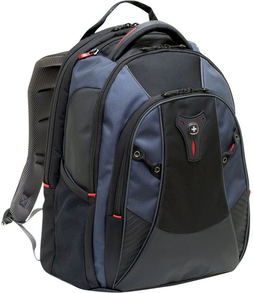 Wenger Laptoprucksack Mythos, grau/blau, für Laptops bis 15,6-Zoll,  Abmessung HxBxT in cm: 44 x 33 x 22