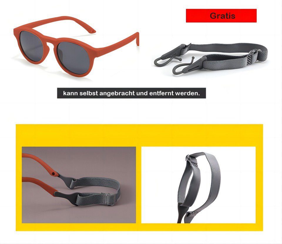 PACIEA Sonnenbrille PACIEA Schutz 100% braun UV400 0-3 mit Sonnenbrille Jahre Band Kinder
