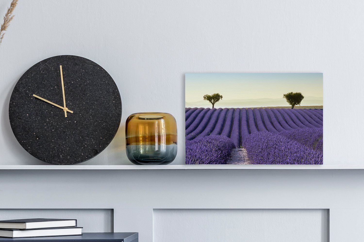 Blumen Leinwandbilder, Natur, 30x20 Wanddeko, - Aufhängefertig, Wandbild cm Lavendel - Bäume Leinwandbild (1 St), OneMillionCanvasses® -
