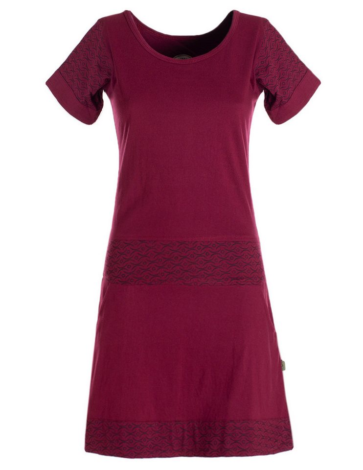 Vishes Minikleid Damen Longshirt Kleid kurzarm Mini-Kleid Sommer-Kleid T-Shirtkleid Boho, Goa, Guru Style
