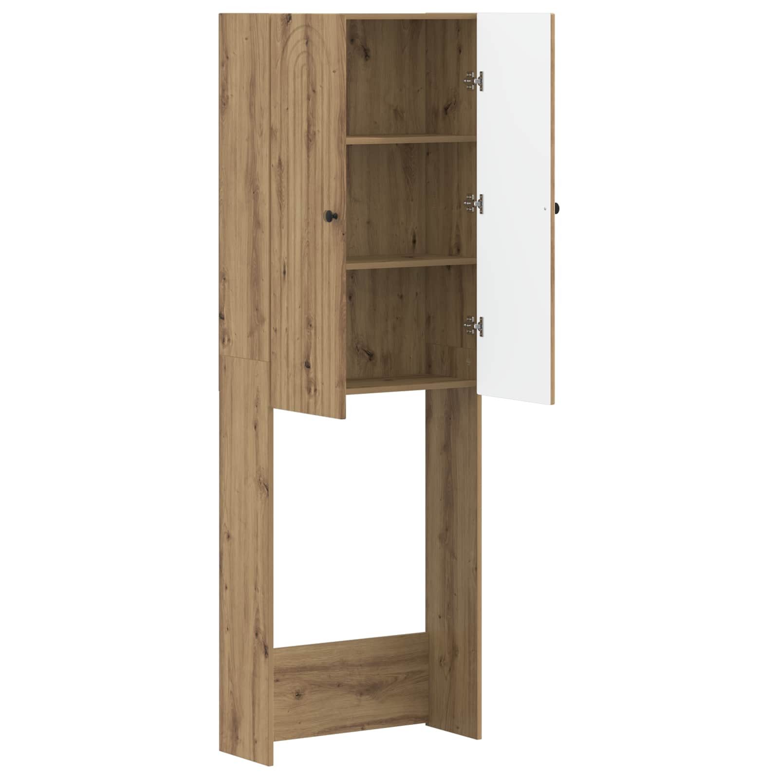 vidaXL Badezimmerspiegelschrank Toilettenschrank ALKMAAR Artisan-Eiche 66 x 25,5 x 190 cm