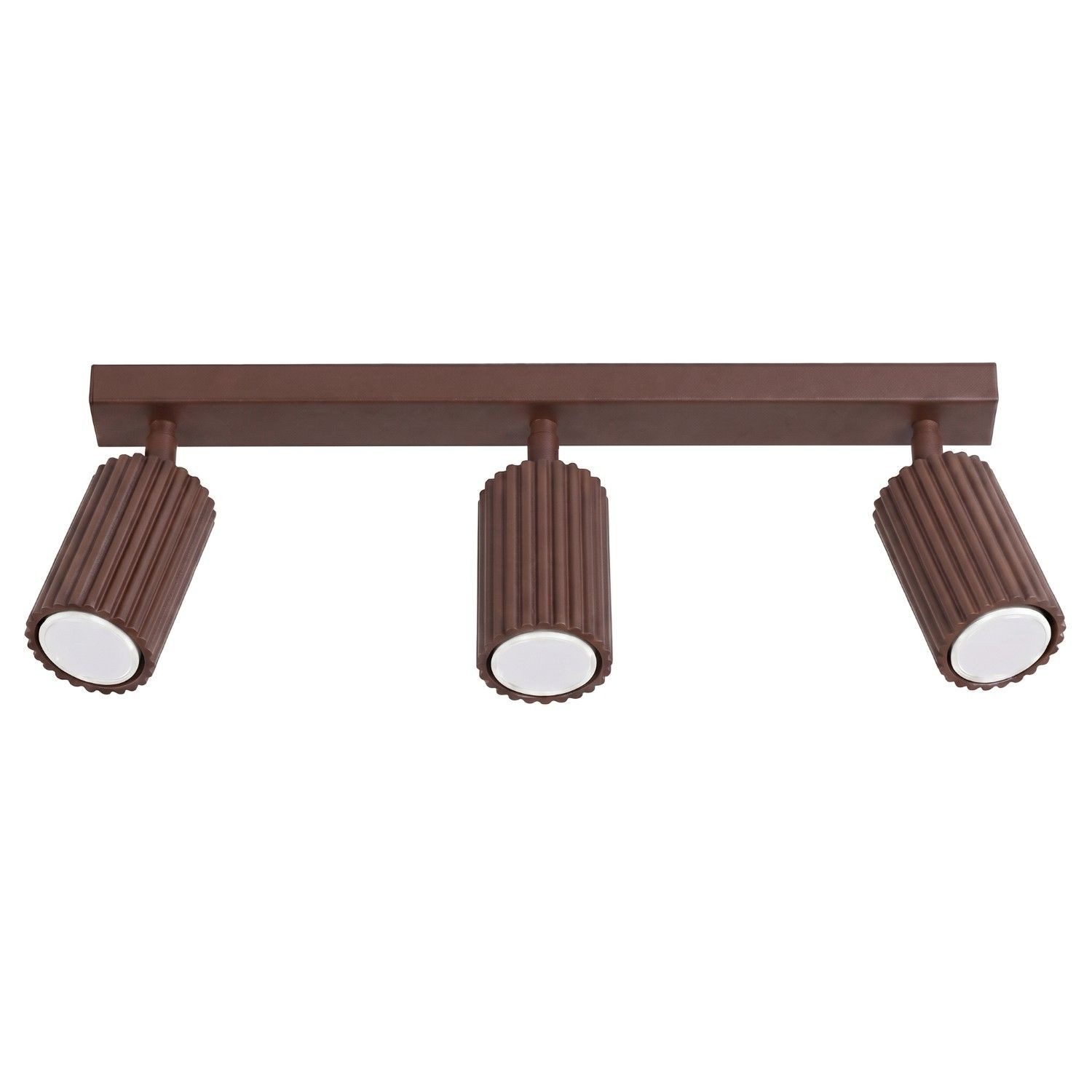 Licht-Erlebnisse Deckenstrahler BERTA, ohne Leuchtmittel, Aluminium GU10 verstellbar Braun 3-flammig länglich Modern