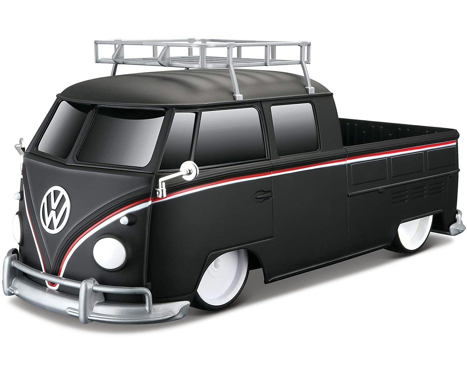 Maisto Tech RC-Auto Ferngesteuertes Auto VW Bus Typ 2 Pick-Up (matt-schwarz, Maßstab 1:16), detailliertes Modell
