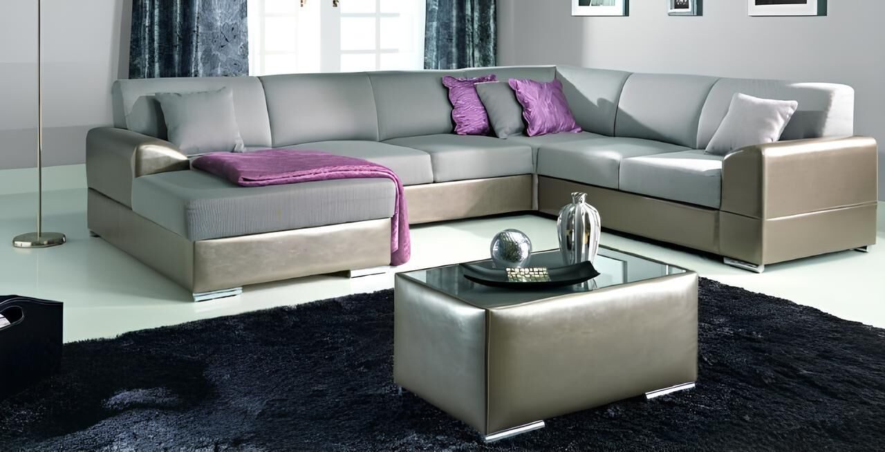 Xlmoebel Ecksofa Textil-Sofa Oslo mit Schlaffunktion und modernem Design, ECKSOFA TEXTIL POLSTER STOFFSOFA MIT BETTFUNKTION OSLO FDFH, Hergestellt in Europa