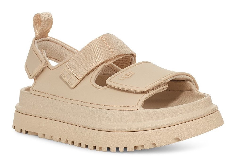 UGG K GOLDENGLOW Sandale, Sommerschuh, Poolslides, Plateauabsatz, mit Klettverschluss