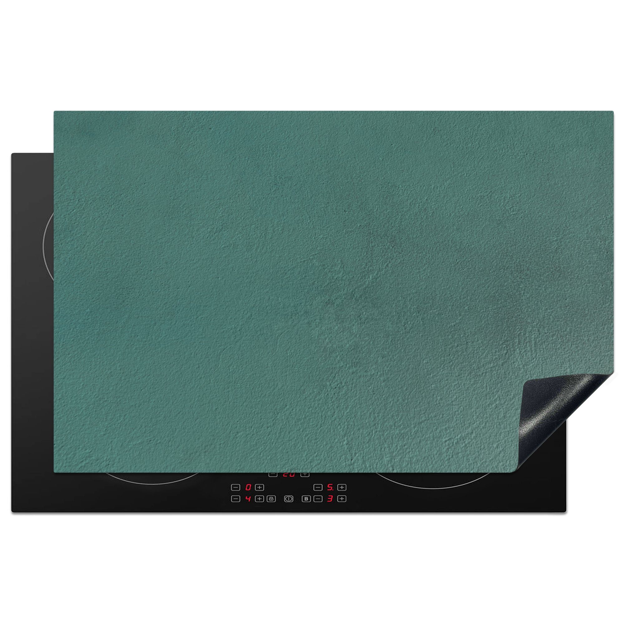 MuchoWow Herdblende-/Abdeckplatte Grün - Farbe - Wand, Vinyl, (1 tlg), 81x52 cm, Induktionskochfeld Schutz für die küche, Ceranfeldabdeckung