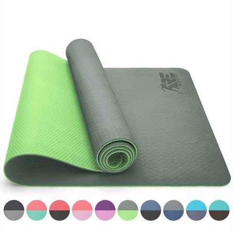 RE:SPORT Gymnastikmatte TPE Yogamatte 183 x 61 x 0,6 cm - Fitnessmatte Sportmatte rutschfest, Trainingsmatte mit Tragegurt Fitness Gymnastik Pilates Workout