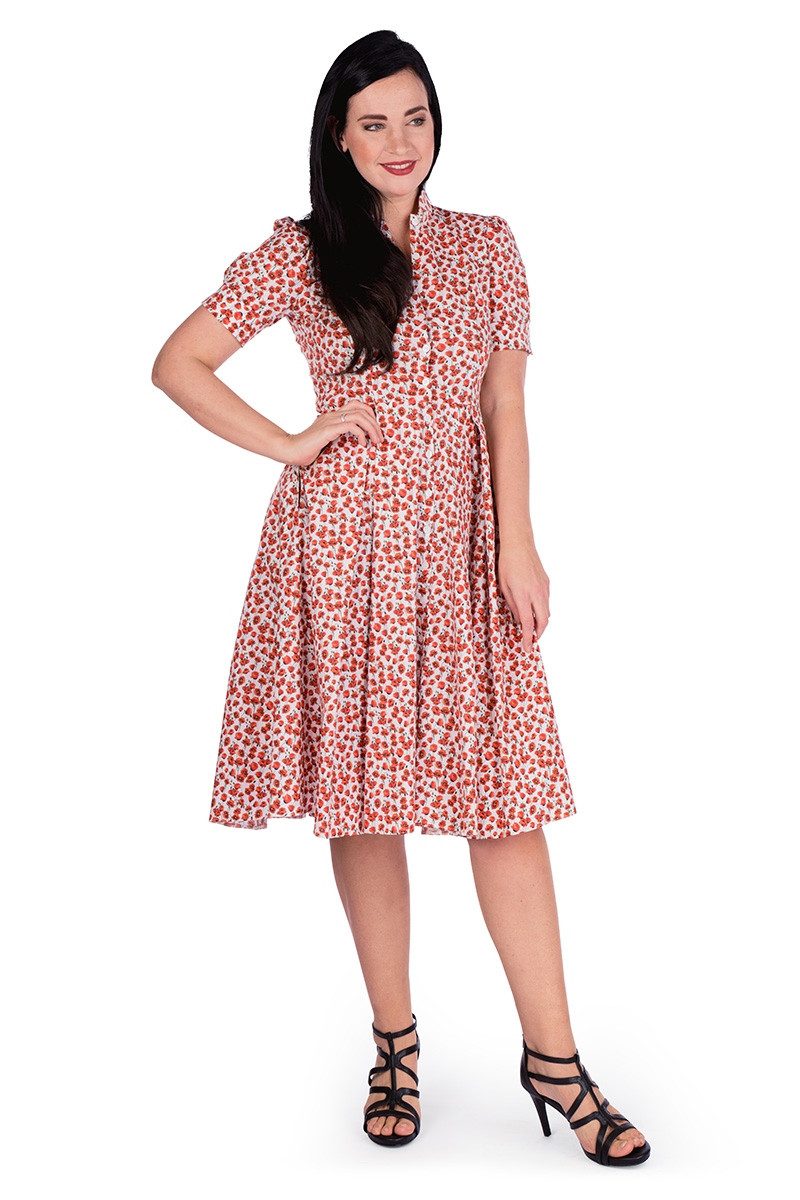 Femkit Trachtenkleid Sommerkleid - EVELYN - creme/mohn