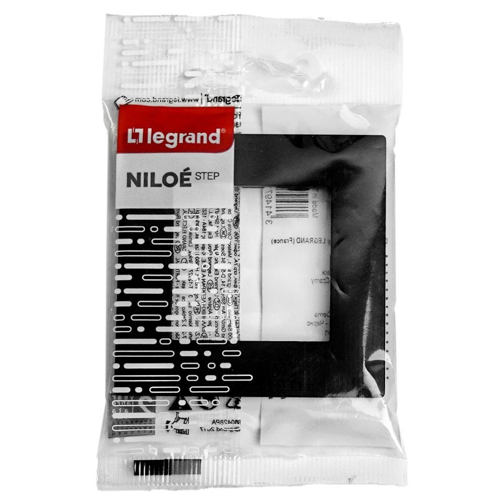 legrand® Abdeckrahmen Abdeckrahmen 1-fach Rahmen schwarz Niloe Step, (1 tlg)