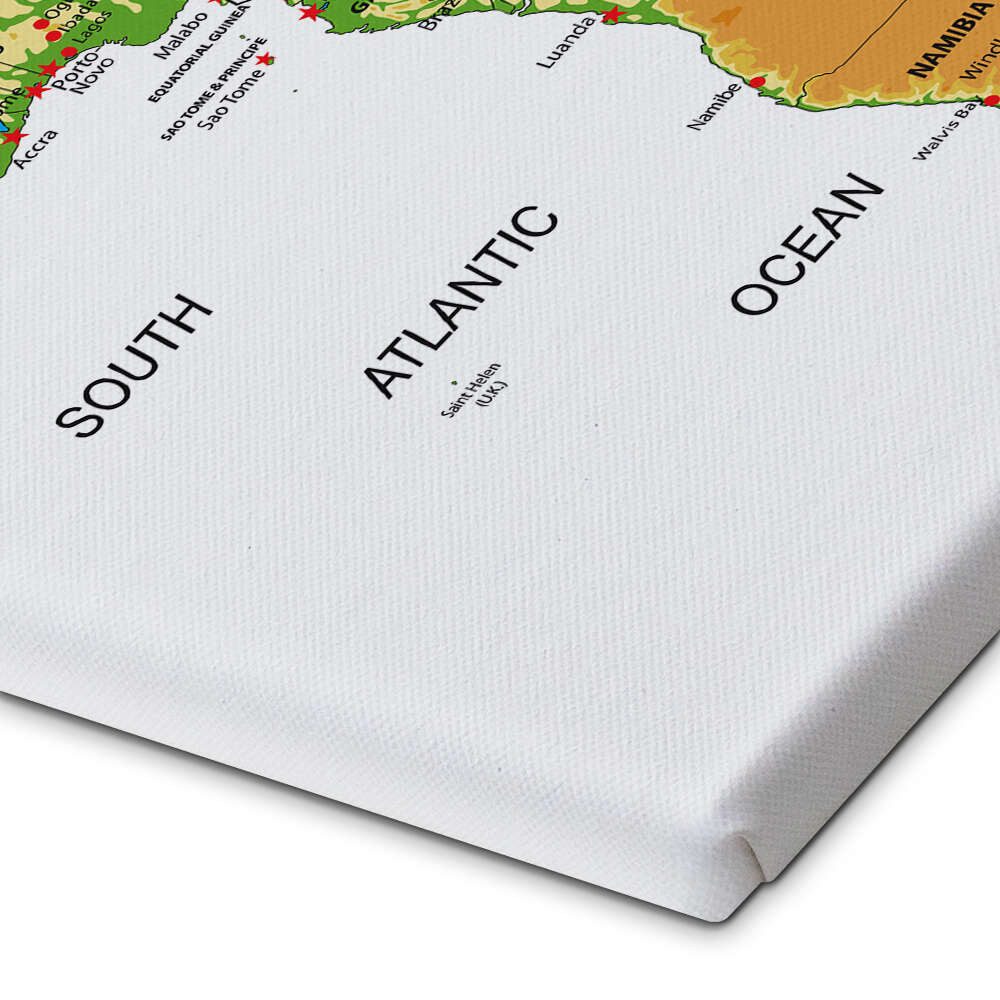Posterlounge Wandbild Afrika - Topografische Karte (Englisch) II, Editors Choice, erhältlich als Poster, Leinwandbild, Wandsticker oder Acrylglasbild