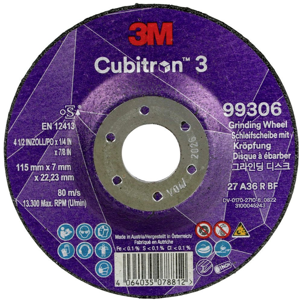 Schruppscheibe Cubitron 99306 Schruppscheibe Durchmesser 115 mm Bohrungs-Ø 22.23 mm, Ø 115.00 mm