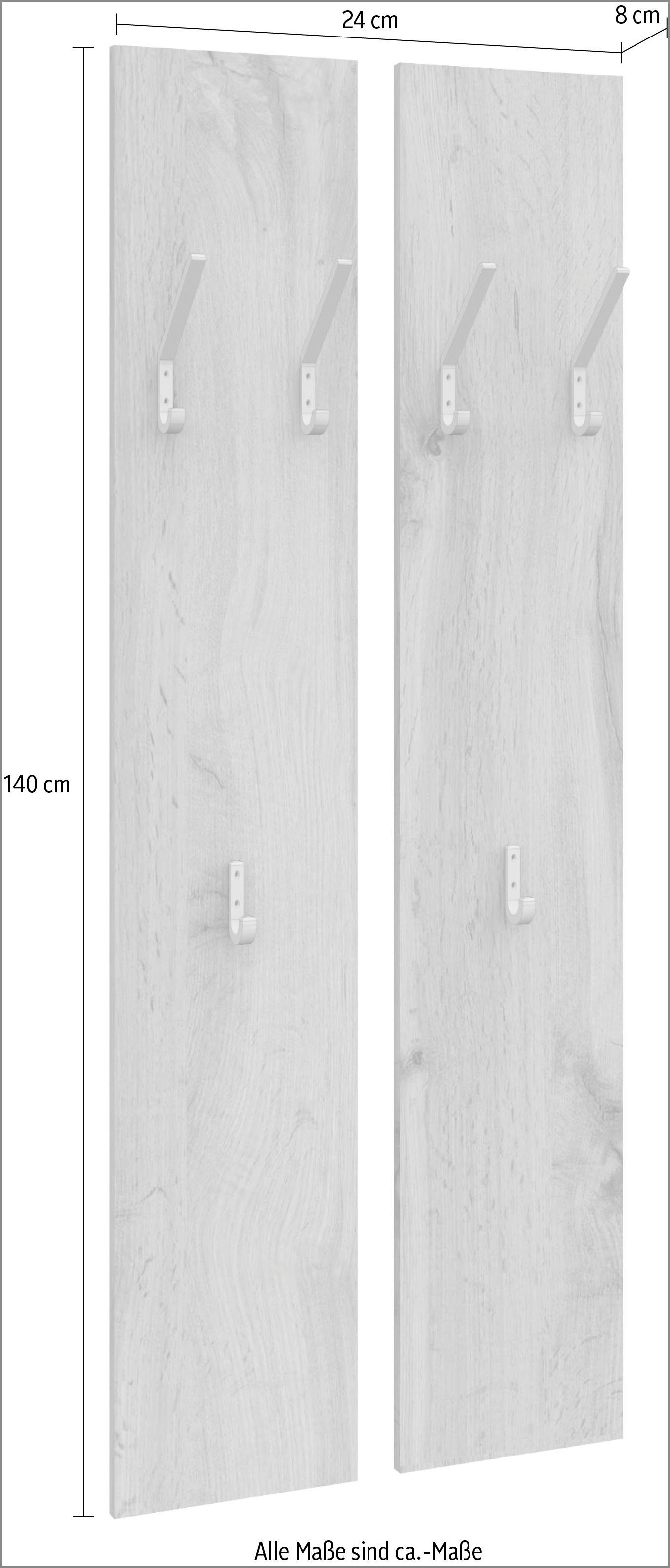 Stück 2 Vaasa St), Garderobenpaneel (2 Möbel borchardt wotan eichefarben