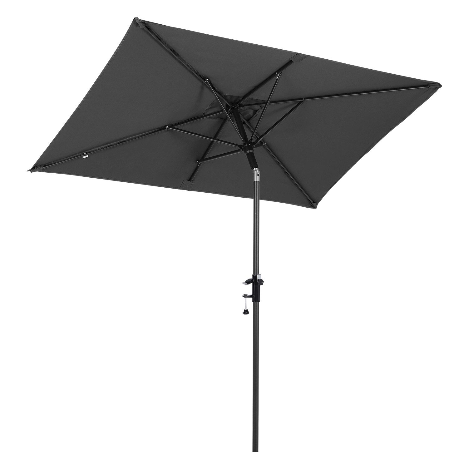 Sekey Balkonschirm 200 x 125 cm Rechteckiger Sonnenschirm mit Schnellöffnungs-Knopf UV50+, LxB: 200,00x125,00 cm, mit/ohne Balkongeländer, Windfest, Kippbar, für Balkon