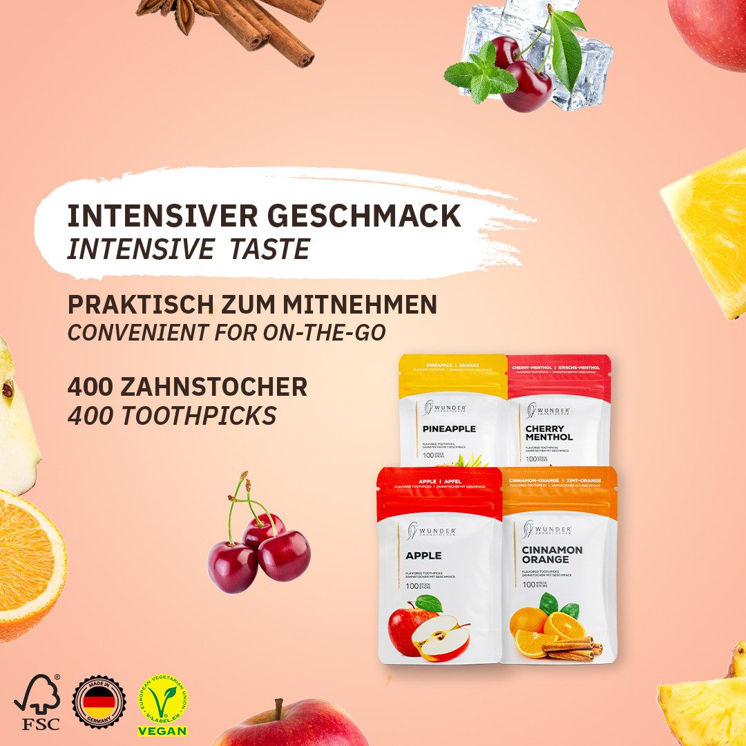 Wunder Zahnstocher Mundpflegecenter Wunder Zahnstocher mit Geschmack - Cool Fruit Pack