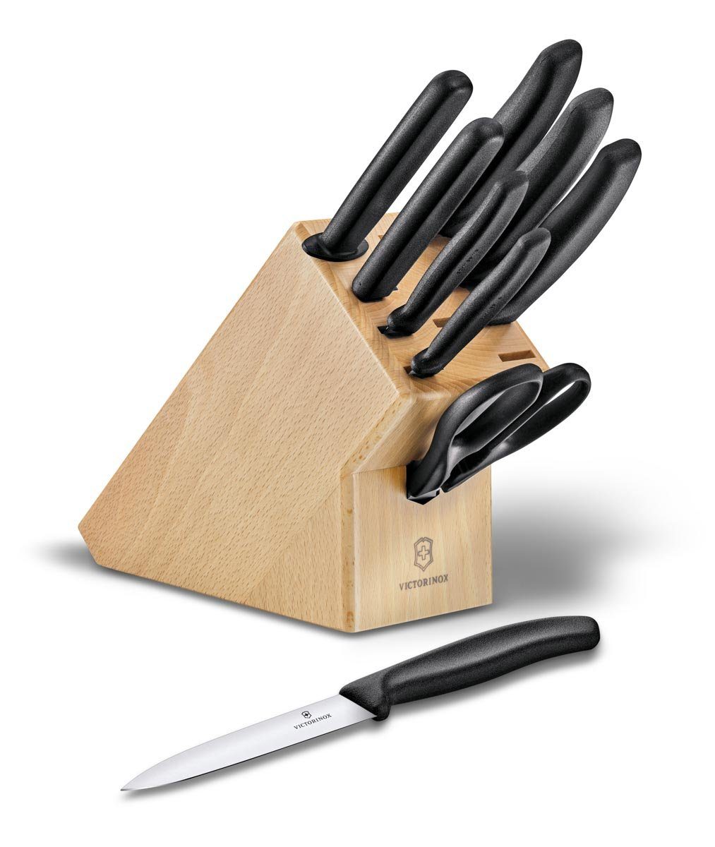 Victorinox Taschenmesser Swiss Classic Messerblock, gefüllt Buche, 9-teilig