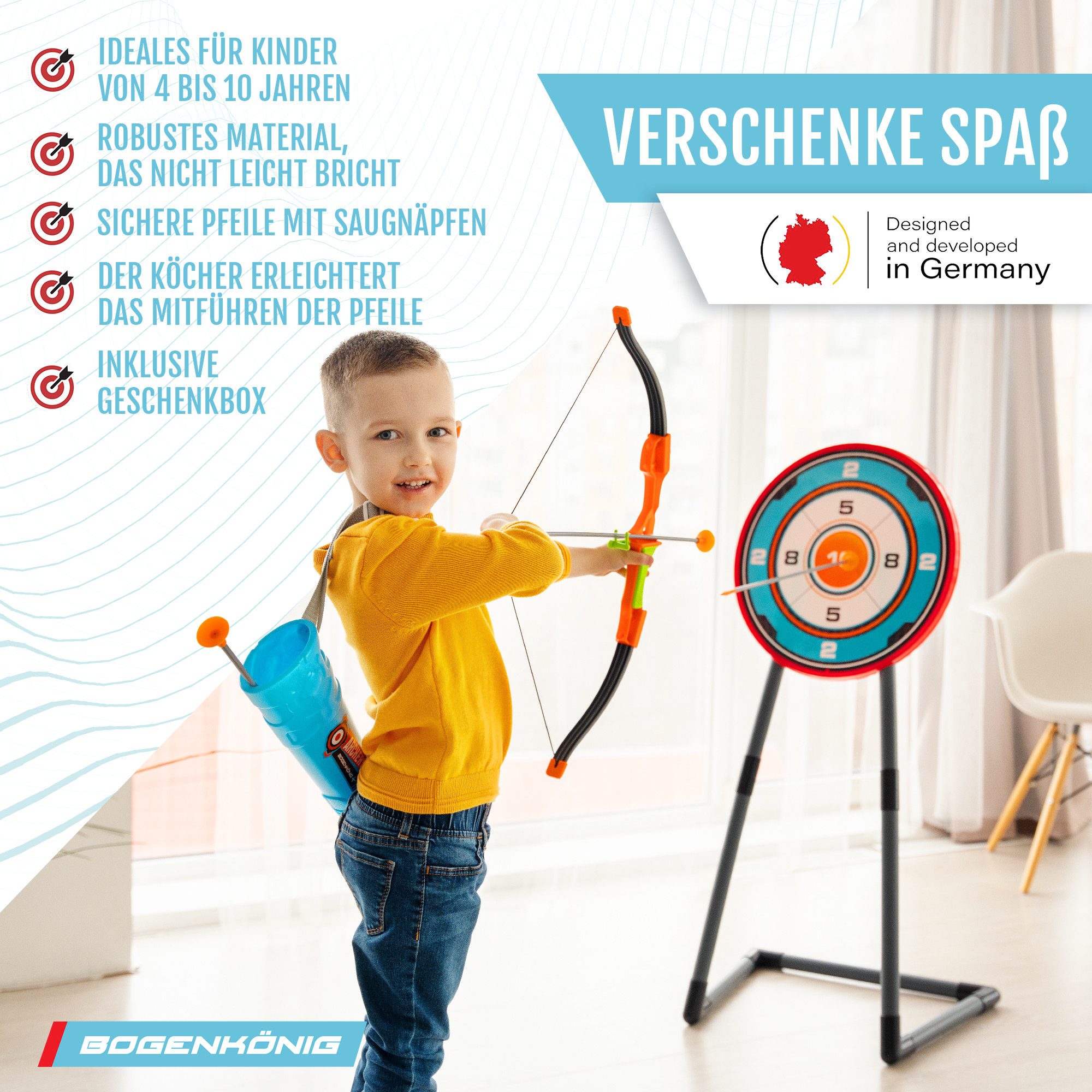 Bogenkönig Kinderbogenset Pfeil und Bogen Kinder Spielzeug Set
