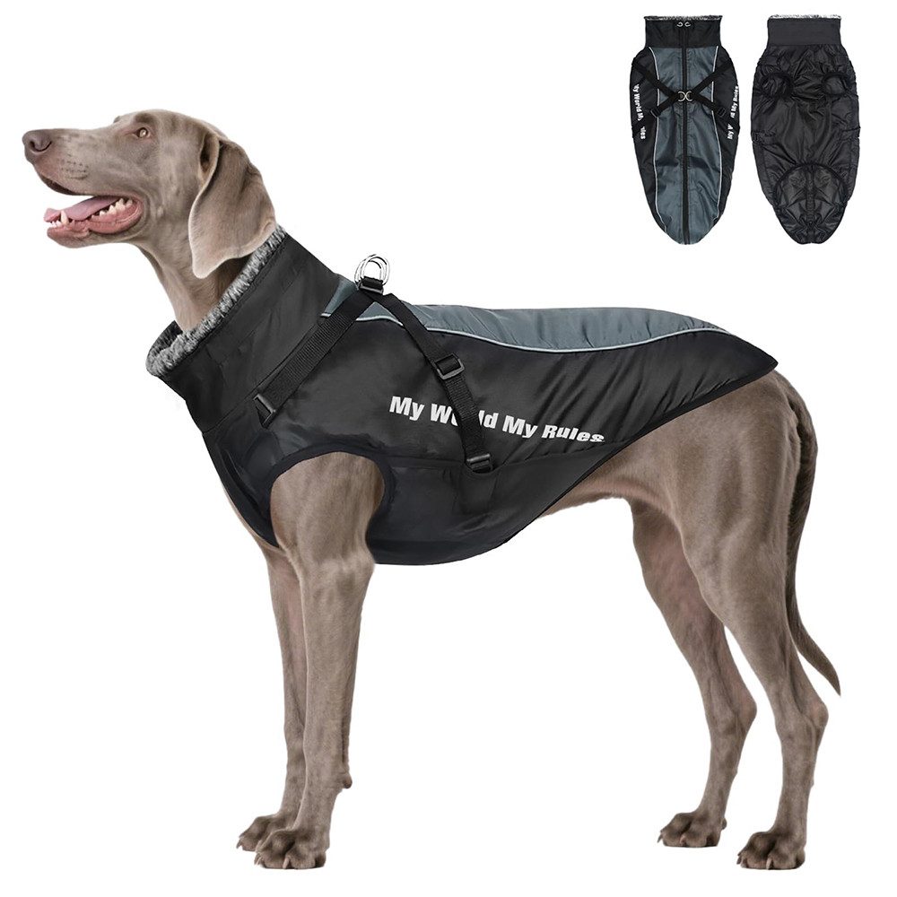 Ledander Hundejacke warmer reflektierender Hundejacke,Atmungsaktiver Mantel, wasserdichte - ideal für kleine, mittelgroße und große Hunde
