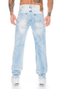 Cipo & Baxx Regular-fit-Jeans Herren Jeans Hose mit dezenten Nähten im schlichten Look Jeans mit dezenten Nähten