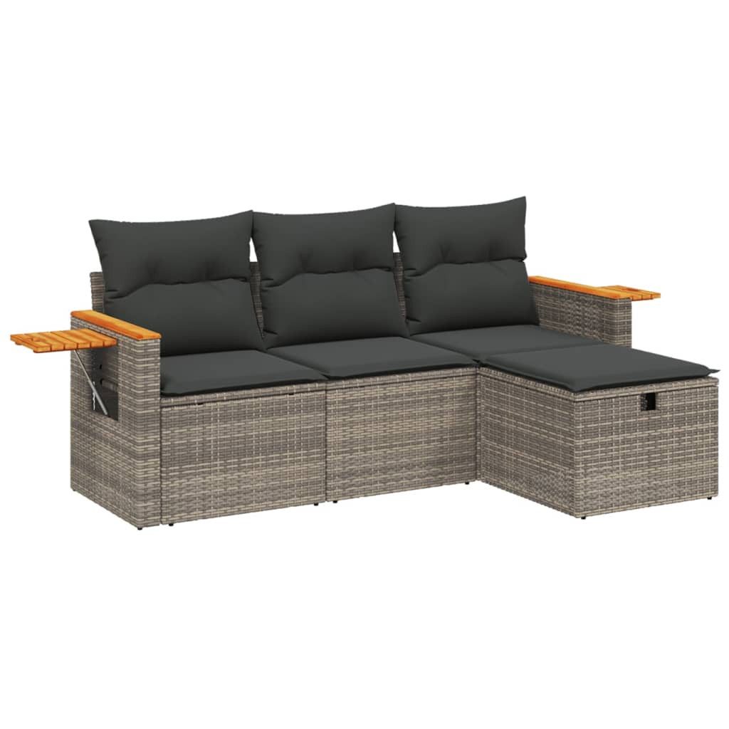 vidaXL Gartenlounge-Set 4-tlg. Garten-Sofagarnitur mit Kissen günstig online kaufen