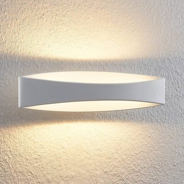 Arcchio LED Wandleuchte Jelle, dimmbar, LED-Leuchtmittel fest verbaut, warmweiß, Modern, Aluminium, Eisen, weiß, 1 flammig, inkl. Leuchtmittel