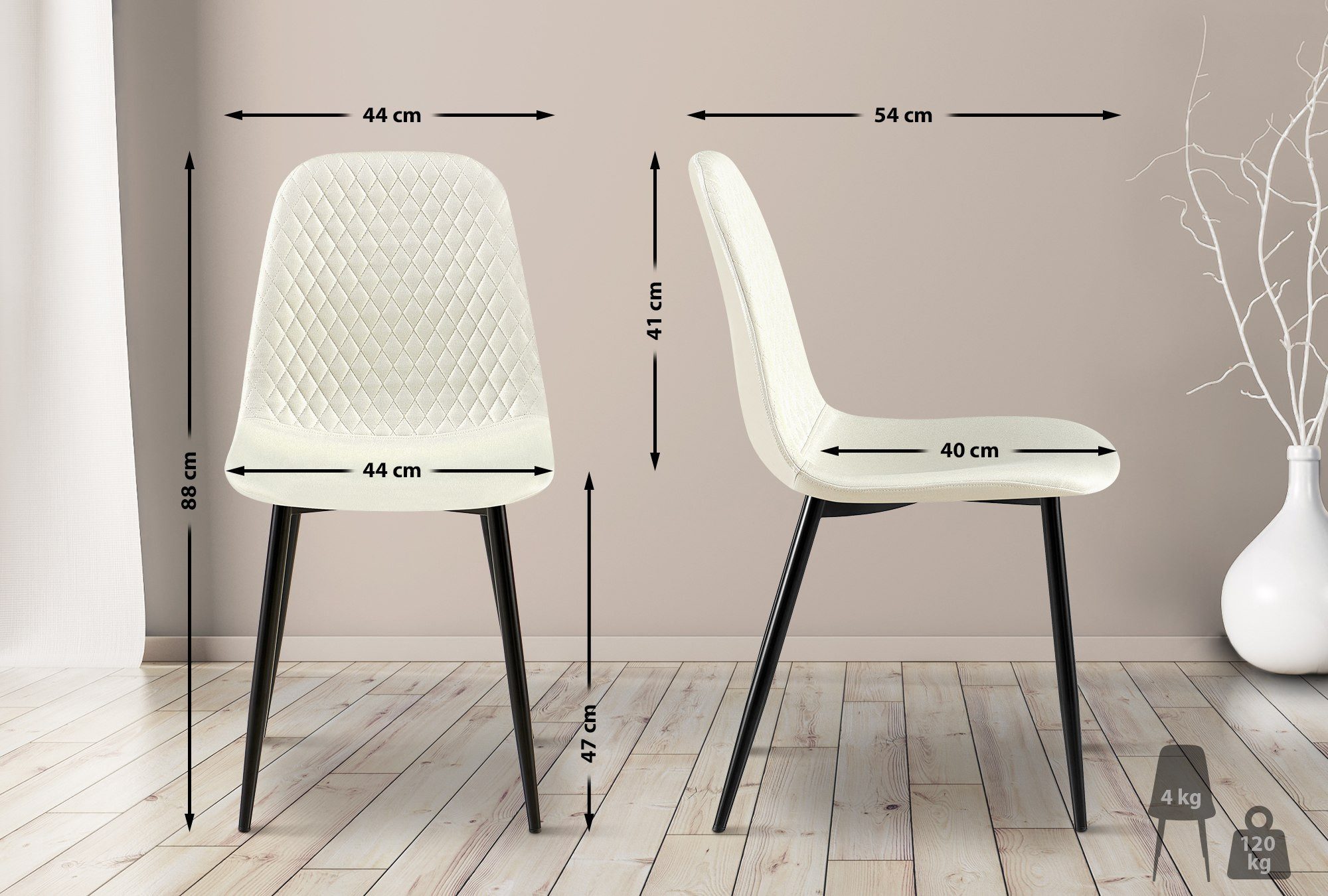 CLP Esszimmerstuhl Giverny (4er Set), mit günstig online kaufen