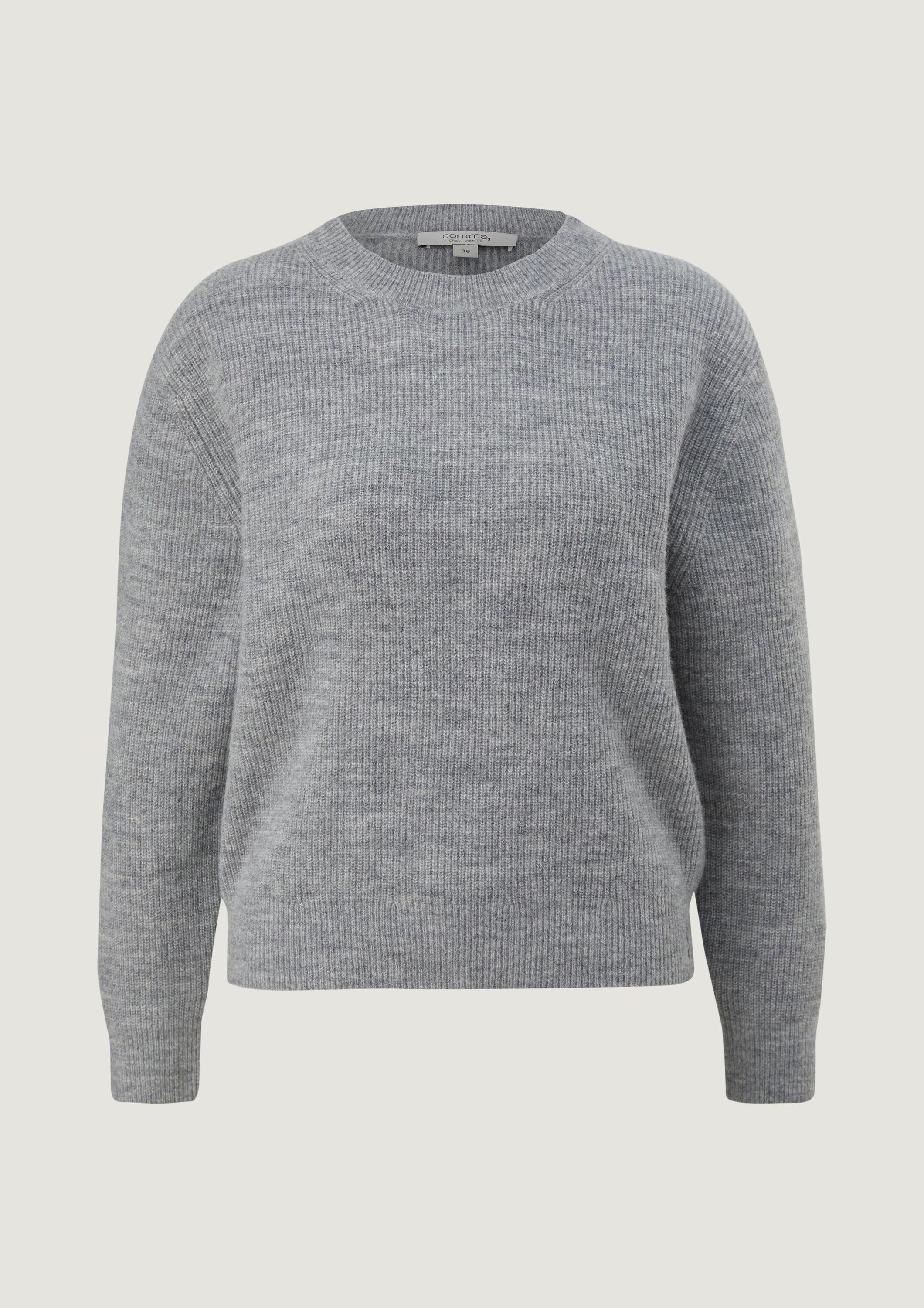 comma Longpullover Strickpullover Softer Pullover aus Wollmix