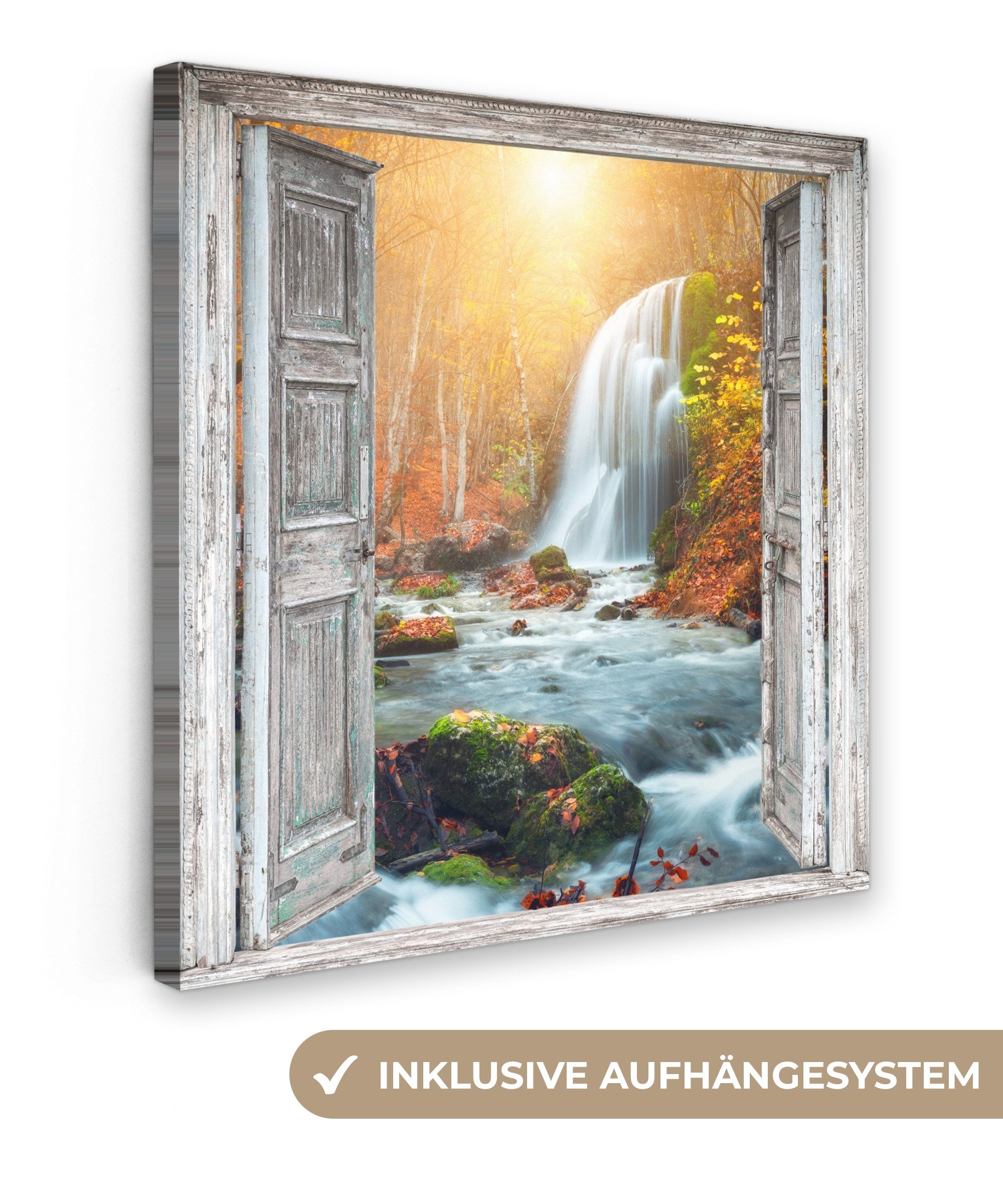 OneMillionCanvasses® Leinwandbild Wasserfall - Aussicht - günstig online kaufen