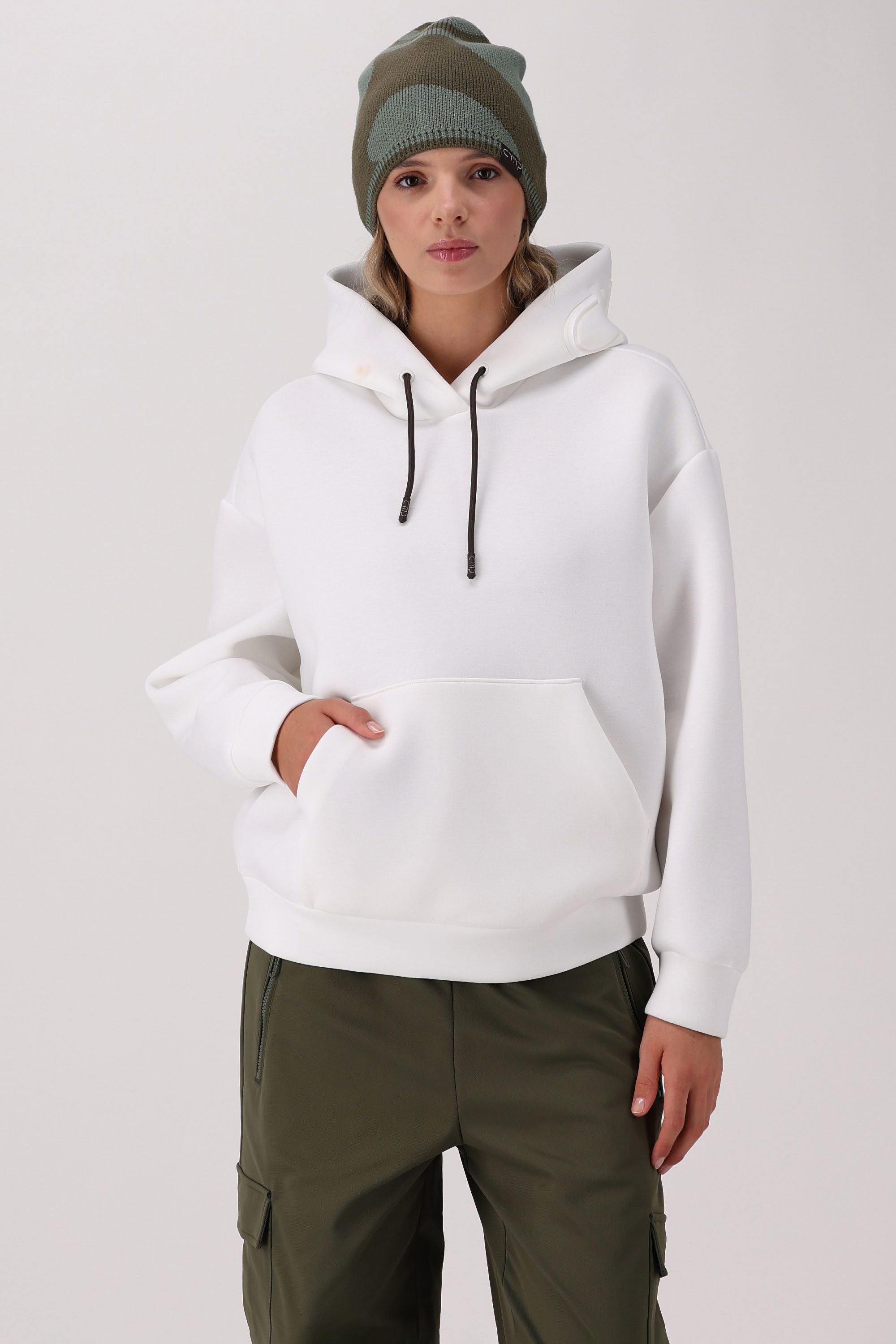 CMP Kapuzenpullover WOMAN SWEAT FIX HOOD Oversize-Schnitt, Kängurutasche, Elastisches Gewebe