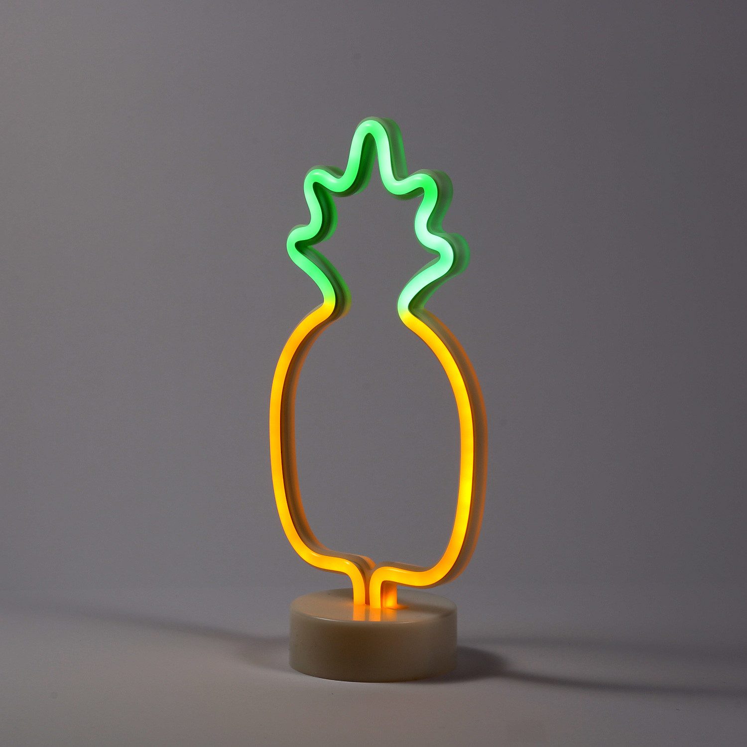 MARELIDA LED Dekoobjekt LED Neonlampe ANANAS Silhouette Dekoleuchte Batteriebetrieb stehend, gelb
