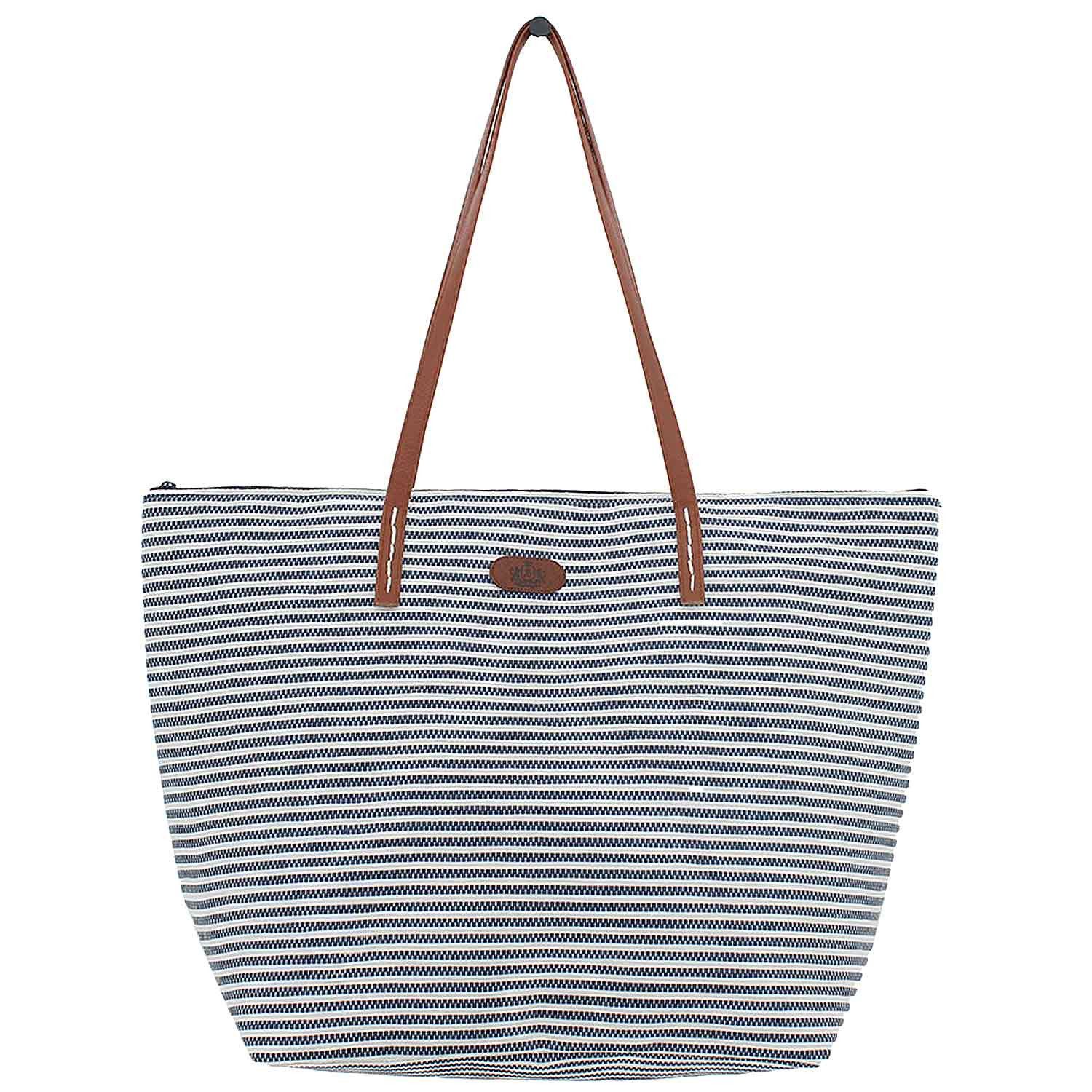 Antonio Shopper XXL Shopping & Beach Bag Strandtasche Blau / Weiss gestreift Tasche