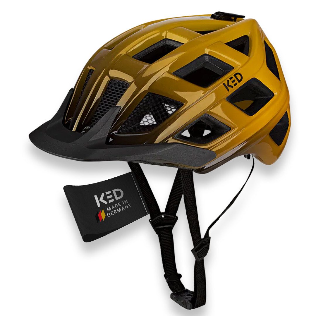 KED Mountainbikehelm Crom Fahrradhelm, Mit LED Rücklicht, FIDLOCK Verschluss, Insektenschutznetz