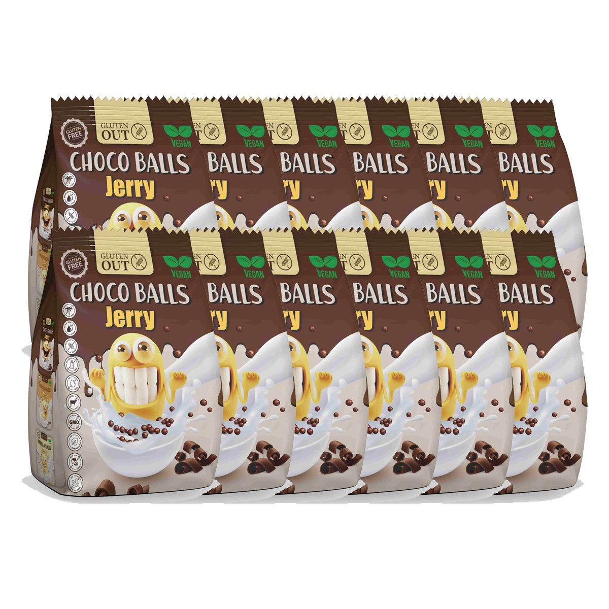 Nerano Cerealien, Nerano Choco Balls Jerry Frühstücksgetreide Vegan 375g 12er Pack