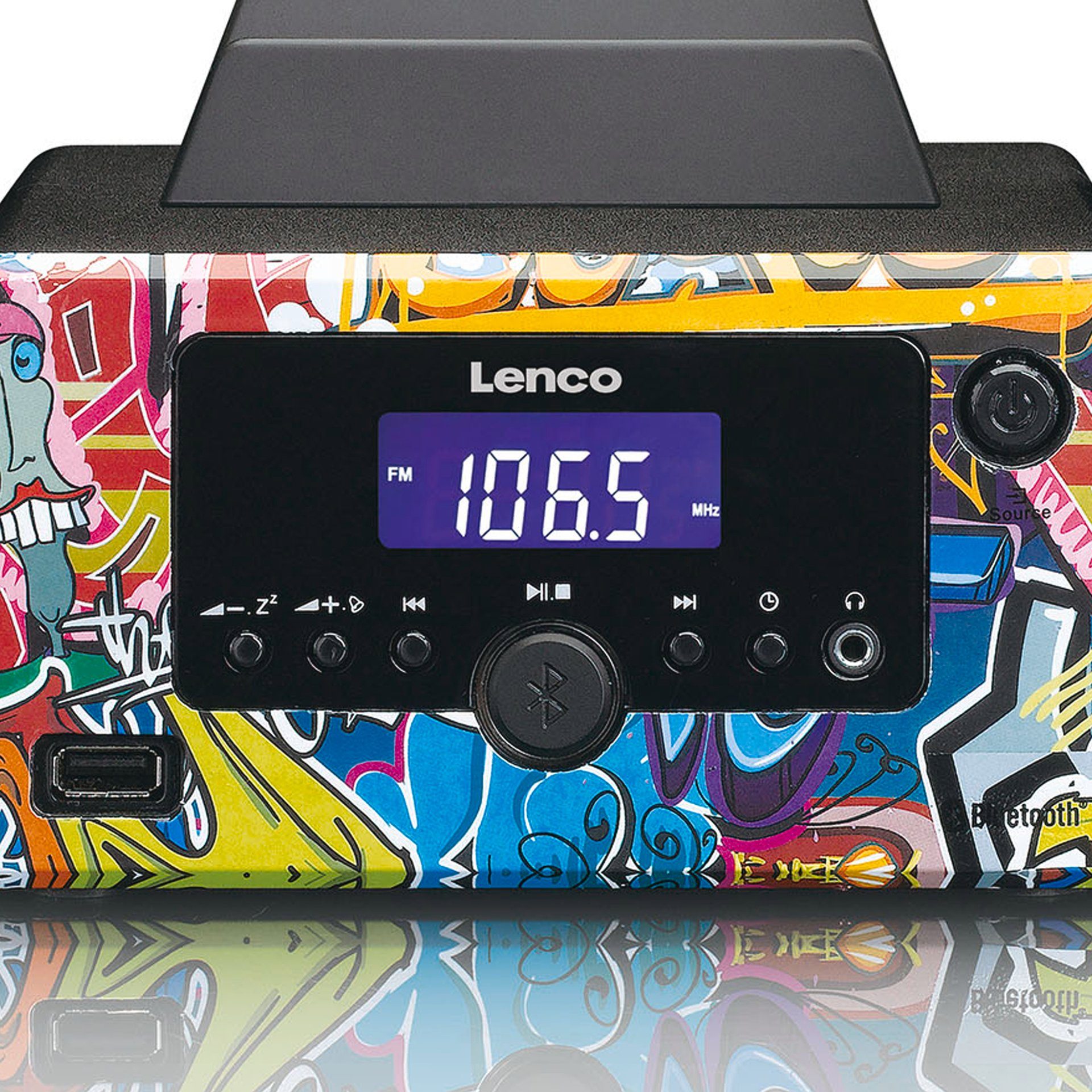 Lenco Mikro-Stereoanlage und 5 Microanlage W) FM-Radio Bluetooth mit MC-020 (FM-Tuner, Mehrfarbig