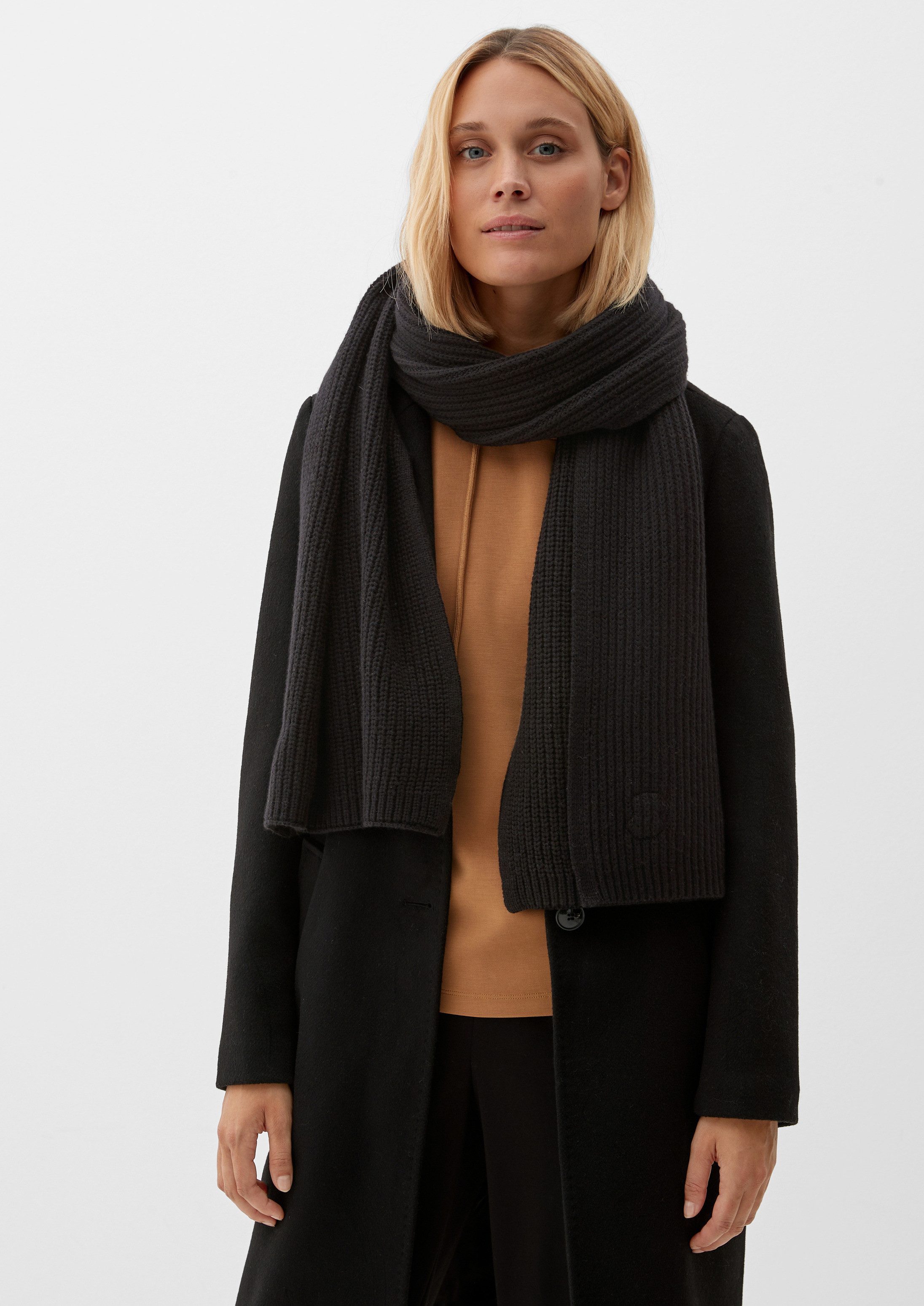 s.Oliver Schal Tuch, Strickschal aus Viskosemix