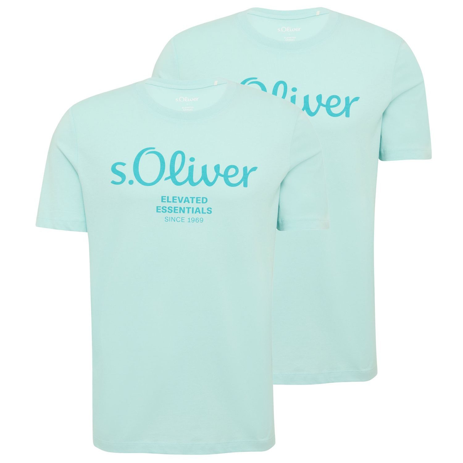 s.Oliver T-Shirt Casual (2-tlg) mit Rundhals-Ausschnitt, kurzarm, Logo-Aufd günstig online kaufen