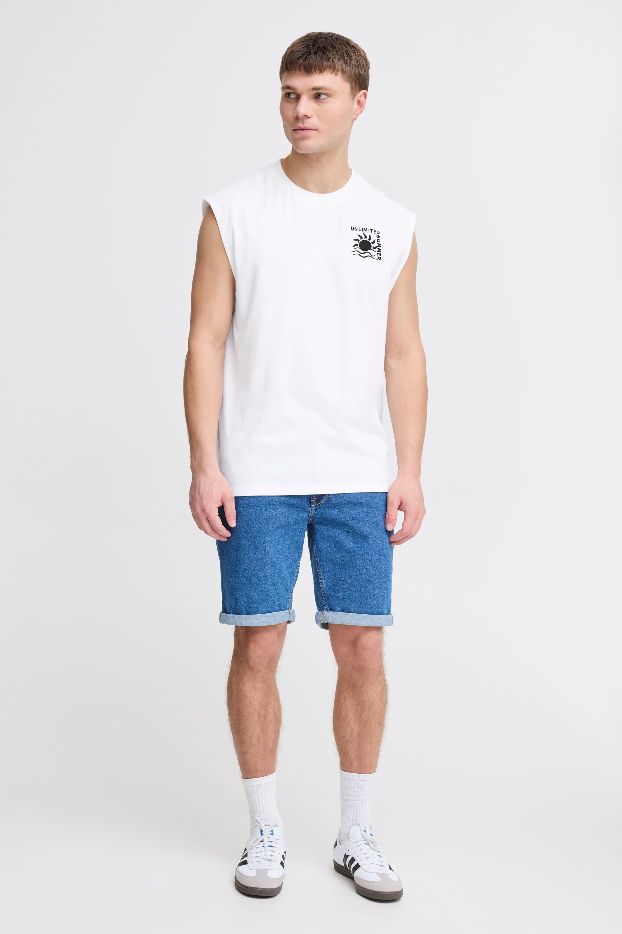 !Solid Rundhalsshirt SDOlav Lässiges Tanktop mit Backprint