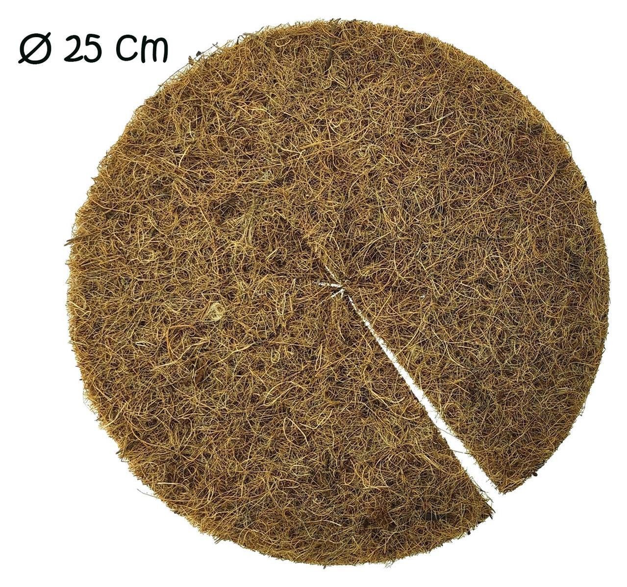 Lucht Kokosscheibe Mulchscheibe Kokos 250 mm Braun 1 Stück, (Stück, 1-St., Kokos-Mulchscheibe), Kübelabdeckung Pflanzenabdeckung Winterschutzmatte