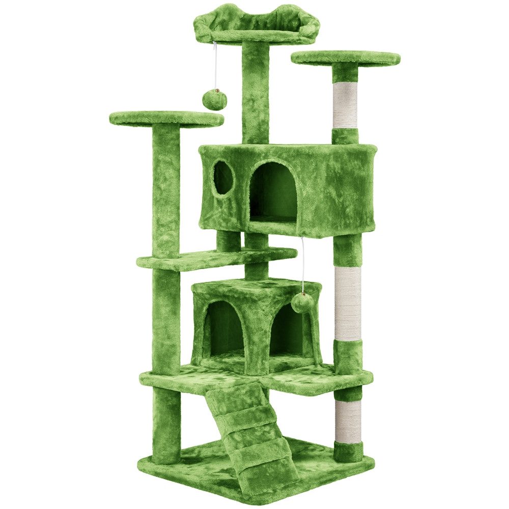 Yaheetech Kratzbaum Katzenbaum Kletterbaum 137/156/178 cm (H), mit 3 Aussichtsplattformen & 2 Katzenhöhlen & 2 Abnehmbare Plüschball