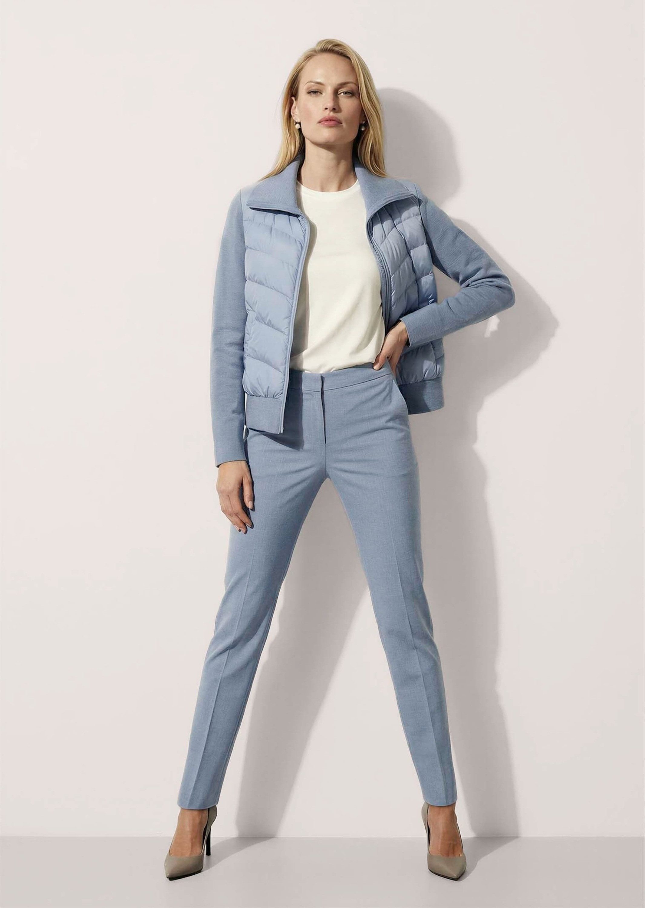 MADELEINE Steppjacke Steppjacke mit großem Kragen Weiche Strickärmel, Bündchen, Leistentaschen & Innentasche