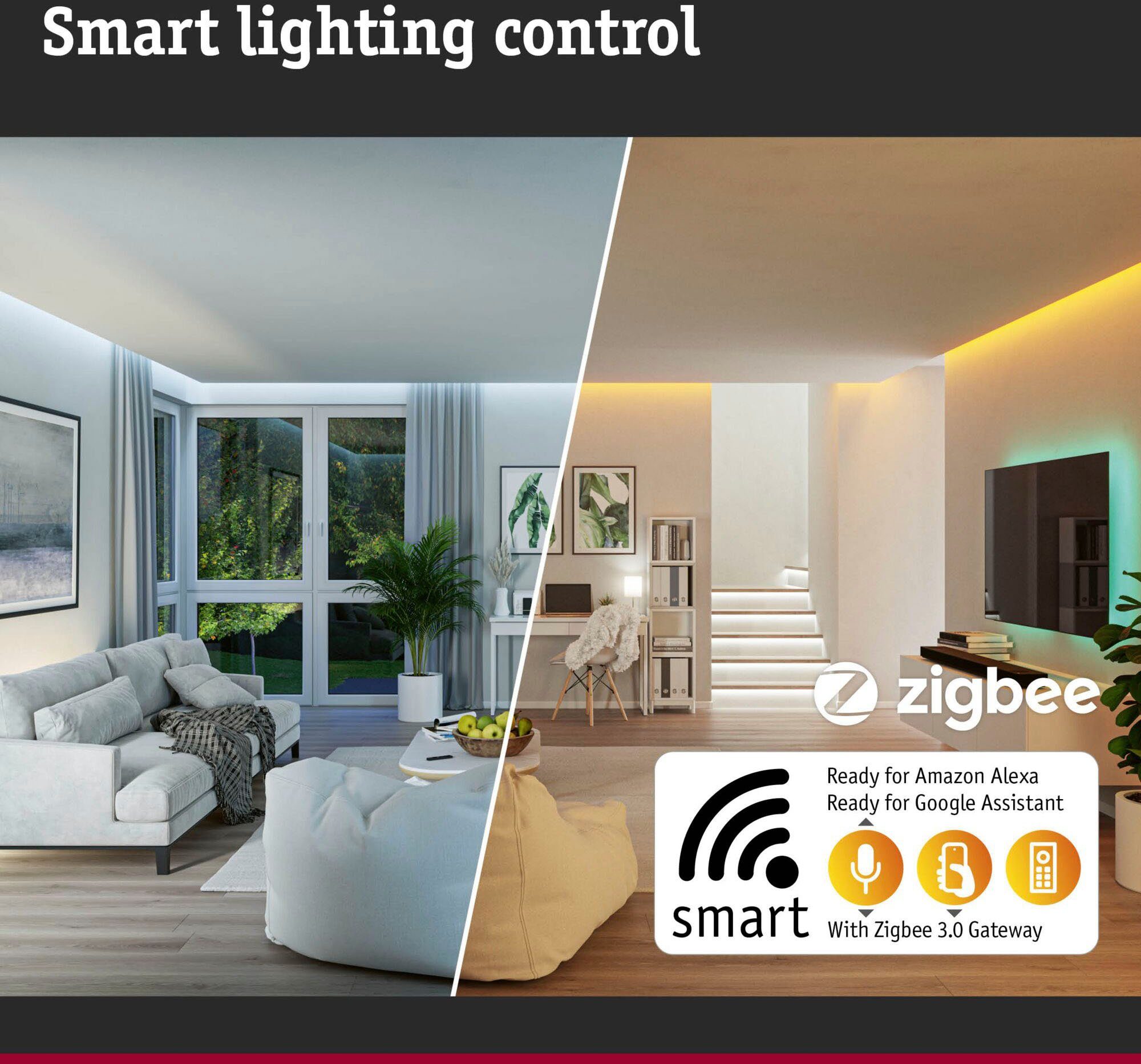 Paulmann LED Panel Tunable integriert, 2.700K, steuerbar Tageslichtweiß, 295x295mm White fest ZigBee, Smart Velora LED Home Zigbee App 10,5W