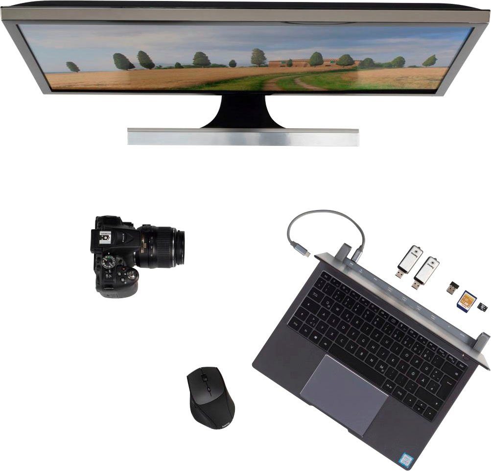 Hama Laptop-Dockingstation 9in1 USB-C Docking USB-C, 4x USB-A, für LAN Station HDMI™