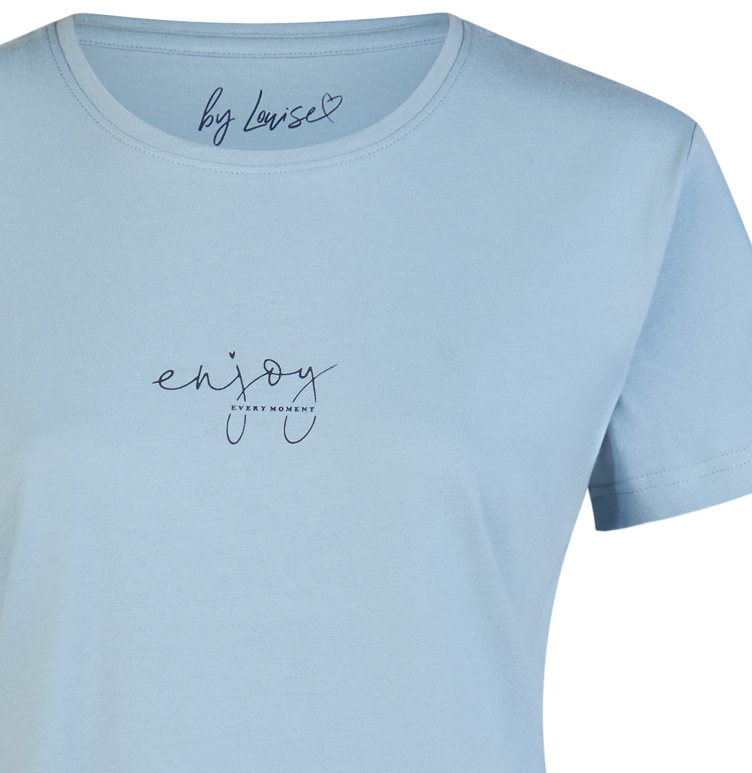 By Louise Pyjamaoberteil Lace Luxury (Packung, 1-tlg., 1-teilig) Damen Pyjamaoberteil Kurzarm Baumwolle T-Shirt