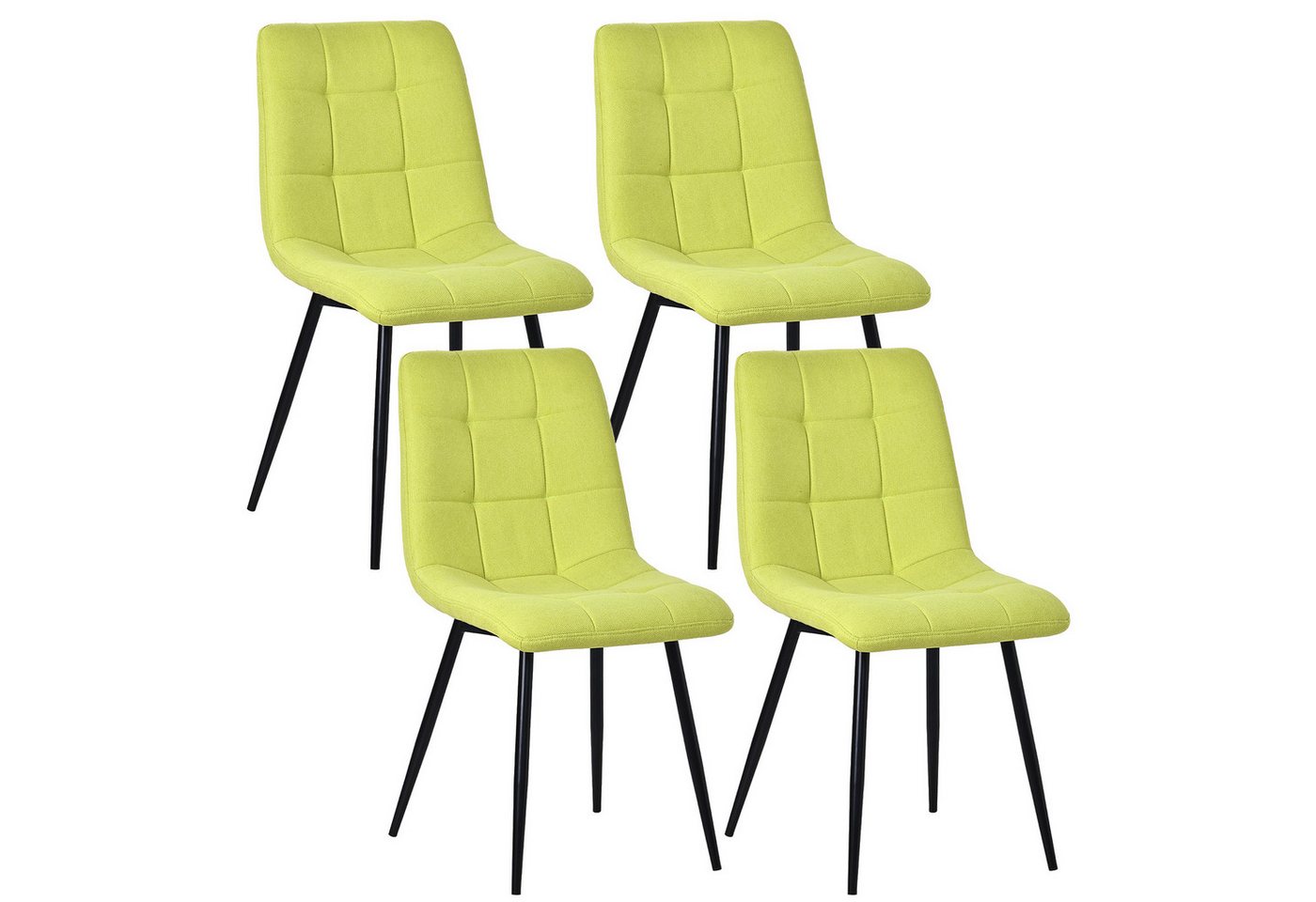 HOMAVO Esszimmerstuhl Stuhlset 4 Stick in Kunstleder und Stoff-gepolstert, modern (4er-Set), Modernes Design, EN12520 geprüft, für Esszimmer/Arbeitszimmer geeignet