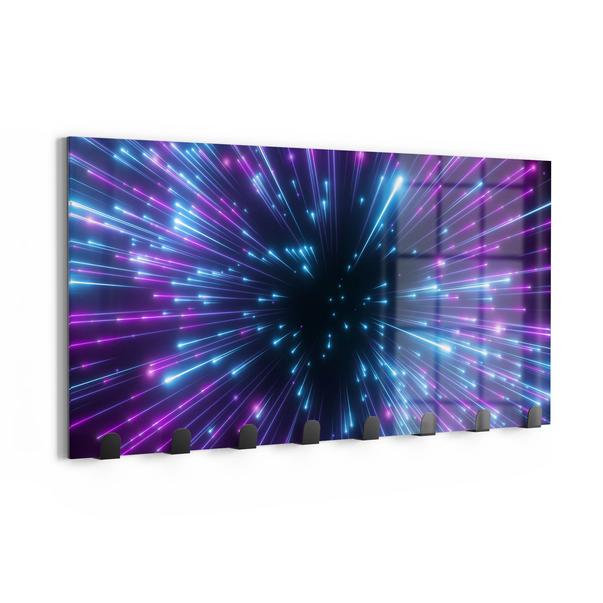 DEQORI Kleiderhaken 'Lichter der Zukunft', Glas Garderobe Paneel magnetisch beschreibbar