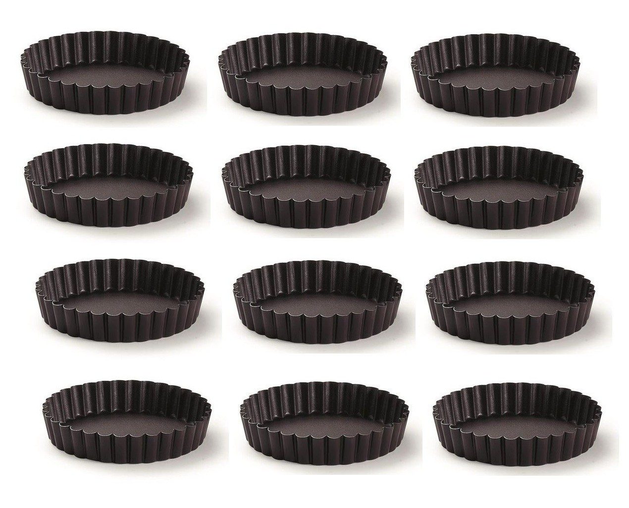 Schneider GmbH Backform 12 x Kuchenform rund/gewellt für Tortellettes + Törtchen Antihaft