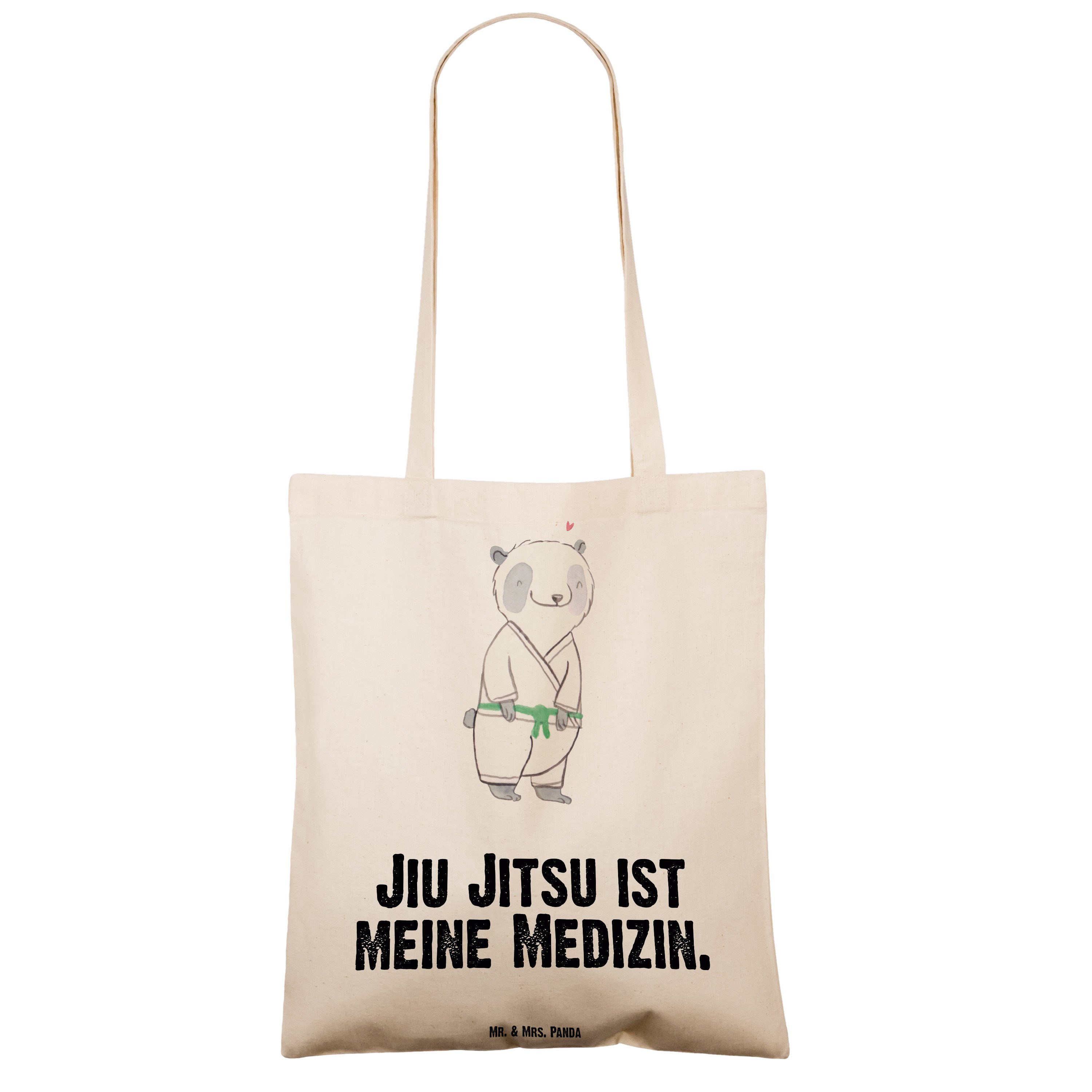 Mr. & Mrs. Panda - Einkaufstasc - Tragetasche Jiu Danke, Panda Medizin Geschenk, (1-tlg) Transparent Jitsu