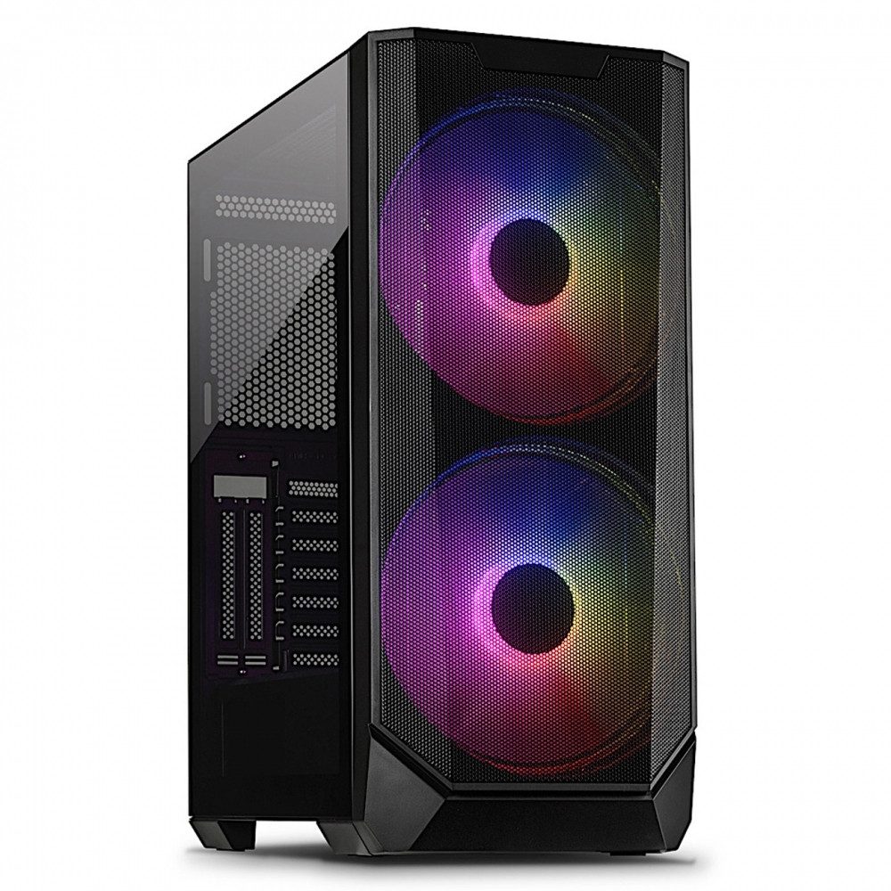 Intertechno Inter-Tech IT-3503 Airstream ATX RGB Gaming Gehäuse. Computer-Kabel, Impressive RGB-Beleuchtung