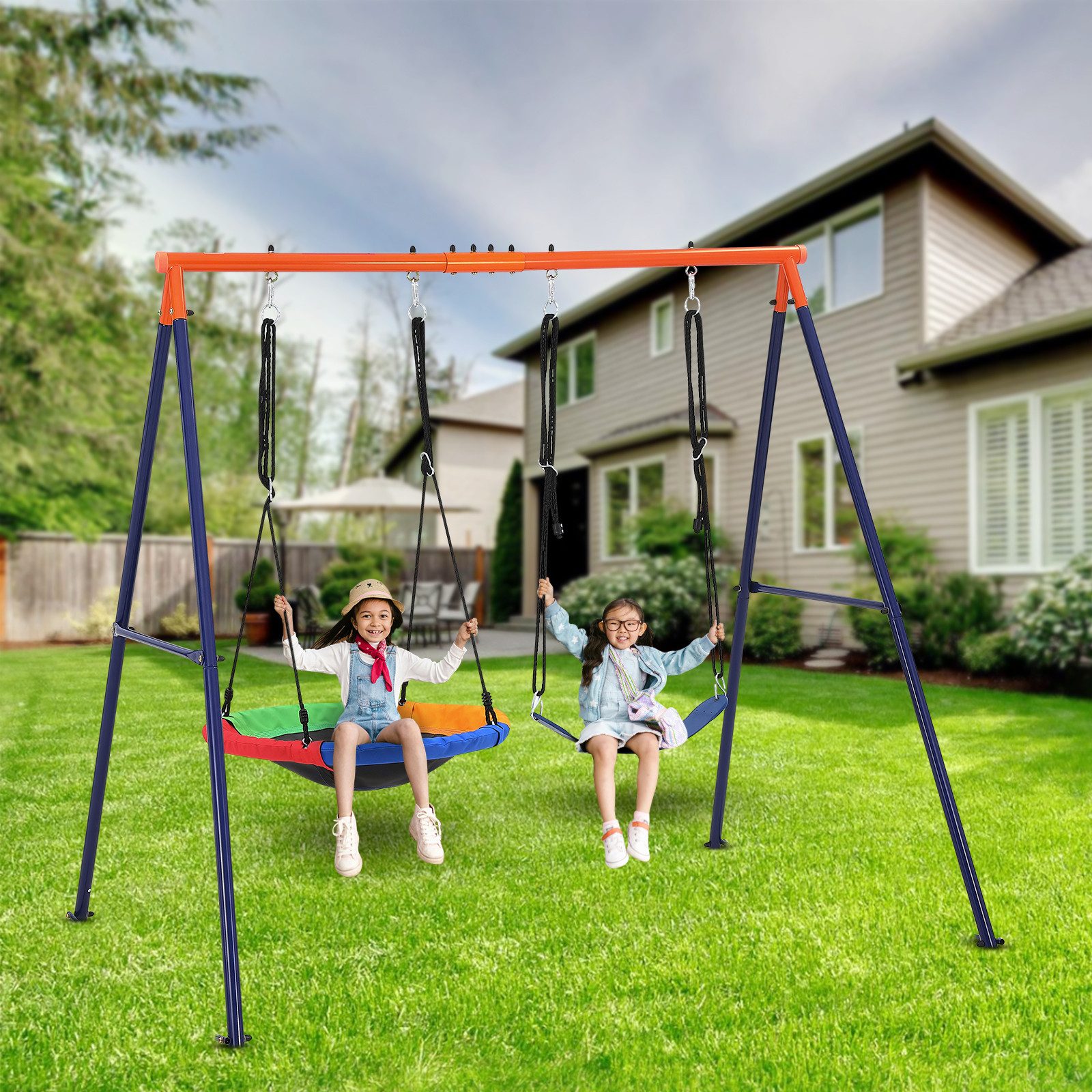 GarveeMore Doppelschaukel Schaukelgestell Outdoor 200 kg günstig online kaufen