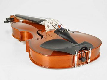 Leonardo Bowed Instruments Violine 4/4 Geige Komplett-Set Student LV-1044 mit Bogen, Harz, Stimmgerät